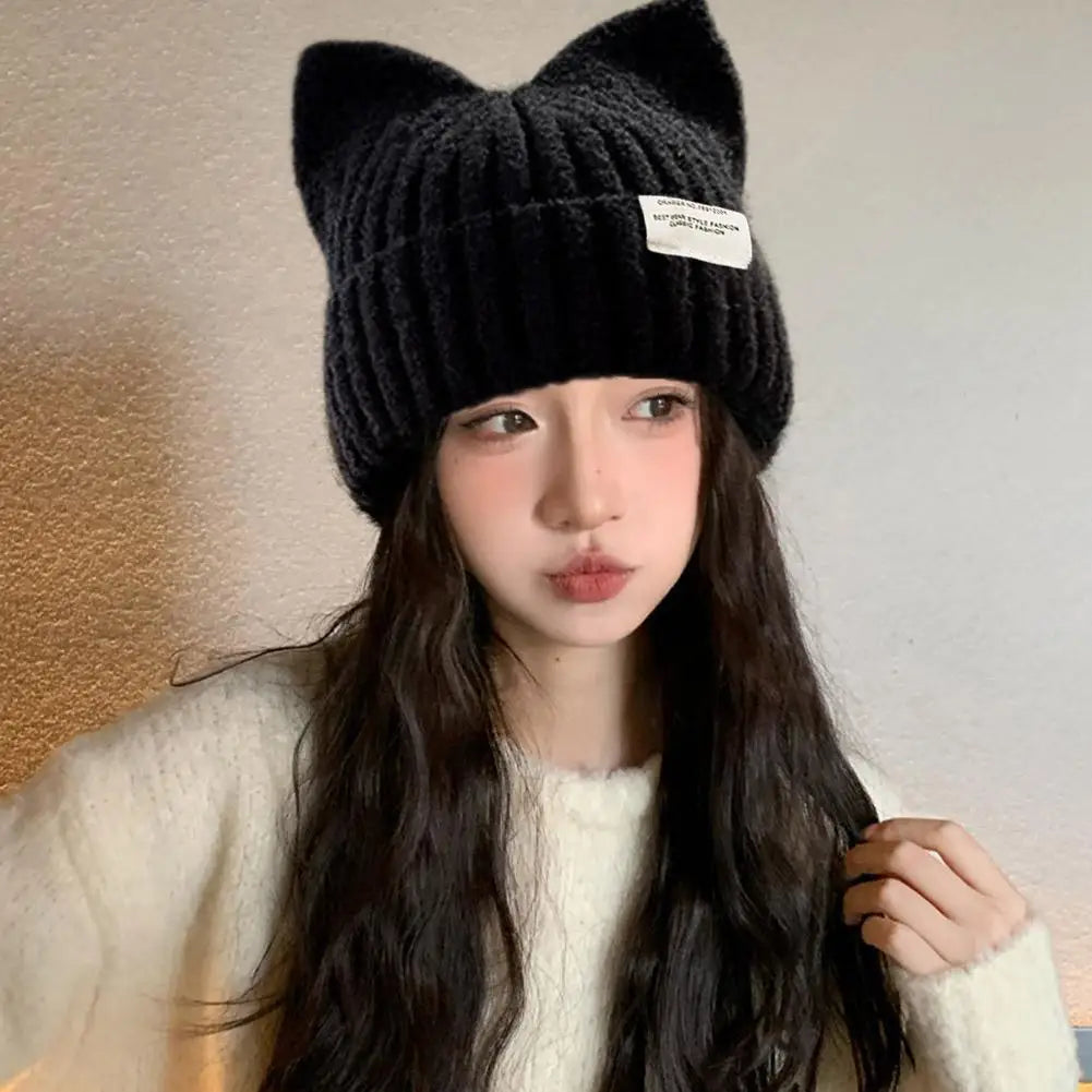 Cat Ear Beanie Hat for Women – Cute Warm Knit Winter Cap Knit Beanie Hat Richie's