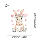 Easter Rabbit Flower Wall Stickers – Removable PVC Decals Wall Stickers Richie's D7