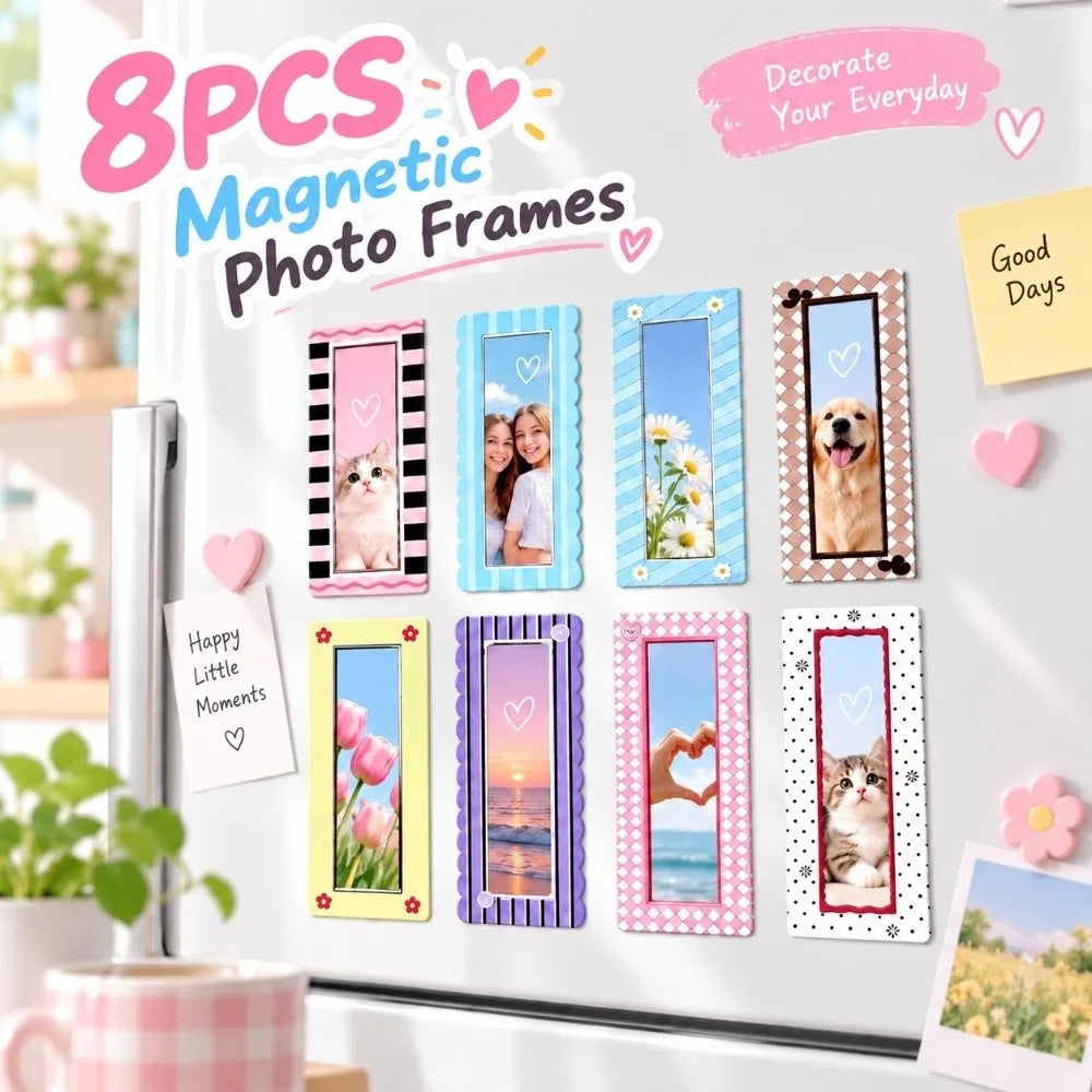 8-Pack Flexible Magnetic Photo Frames – Clear Window Fridge Display Magnetic Photo Frame Richie's