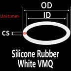 20PCS Silicone O-Ring CS3mm OD21-30mm Rubber Sealing Gasket Rubber Sealing Gasket Richie's OD22xID16xCS3 sketch map