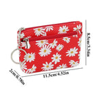 Daisy Print Coin Purse with Zipper & Keychain – Women's Wallet Coin Purse Wallet Richie's