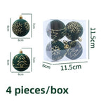 4PCS Flocked Christmas Ball Ornaments 6cm Xmas Tree Pendants Christmas Tree Ornaments Richie's 5