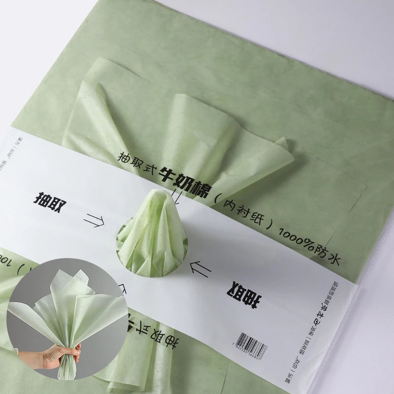 40Pcs Flower Bouquet Wrapping Paper 30x30cm | Solid Color Floral Bouquet Wrapping Paper Richie's Green