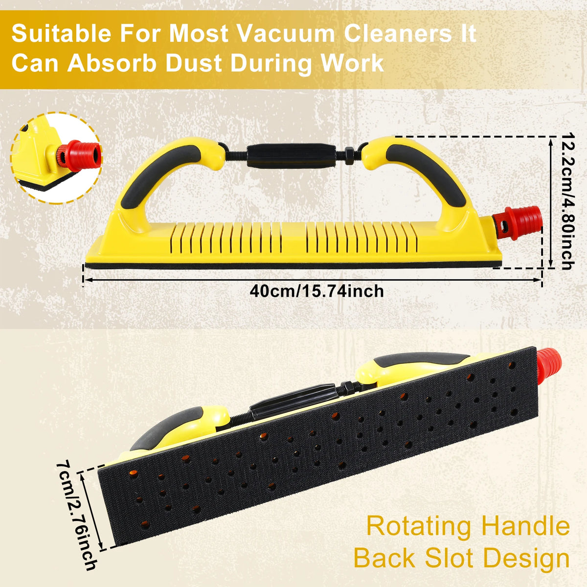 Longboard Hand Sanding Block Set with Hook & Loop Sandpaper Sanding Block Set Richie's L 40cm
