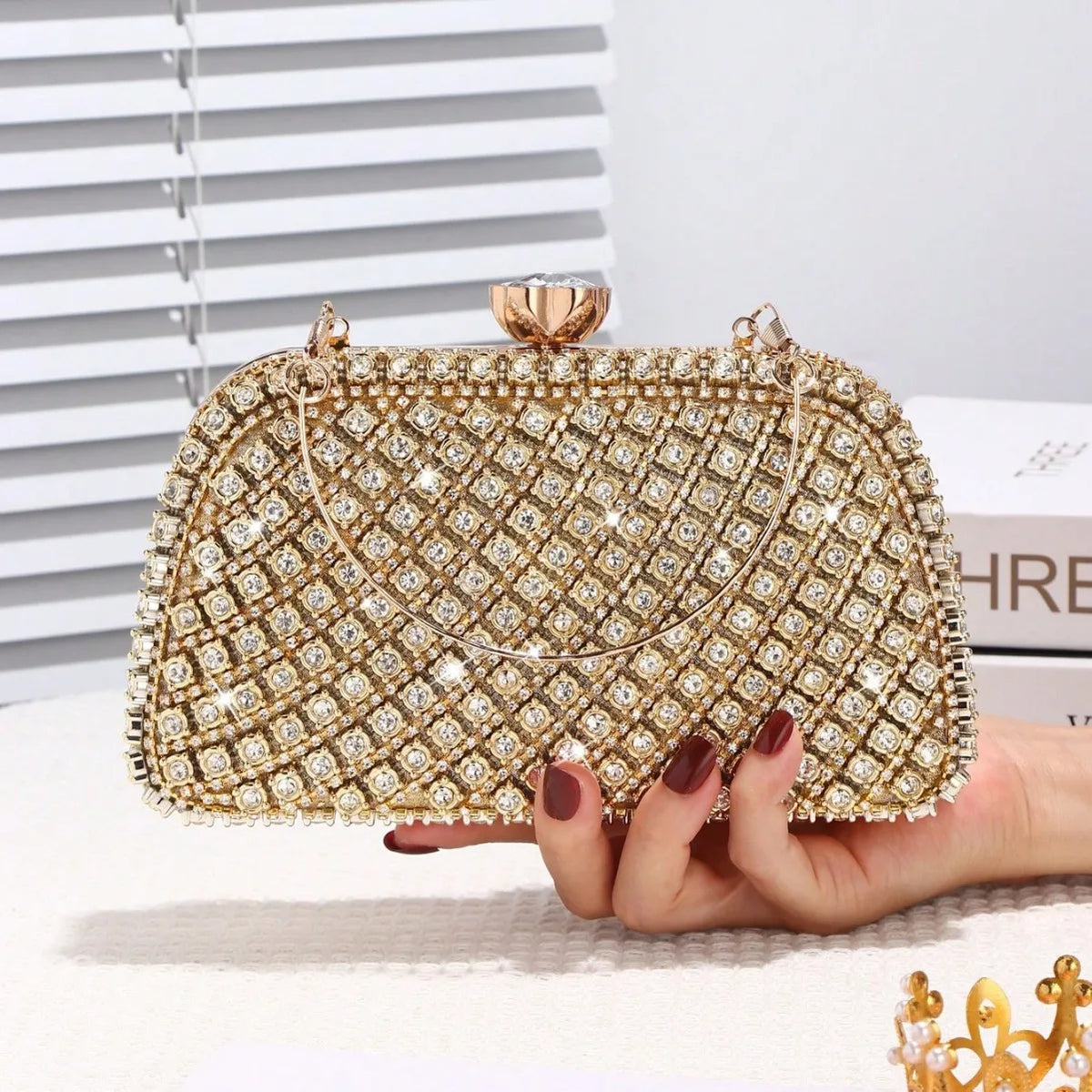 Silver Diamond Glitter Evening Clutch Bag – Bridal Handbag Evening Clutch Bag Richie's Gold