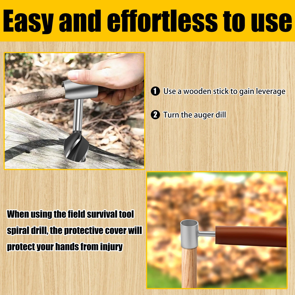 Manual Auger Drill 26mm Carbon Steel Wood Hole Punch Tool Manual Auger Drill Richie's