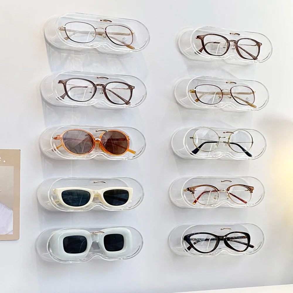 Wall Mounted Glasses Holder – No-Drill Sunglasses Storage Rack Eyewear Storage Rack Richie's