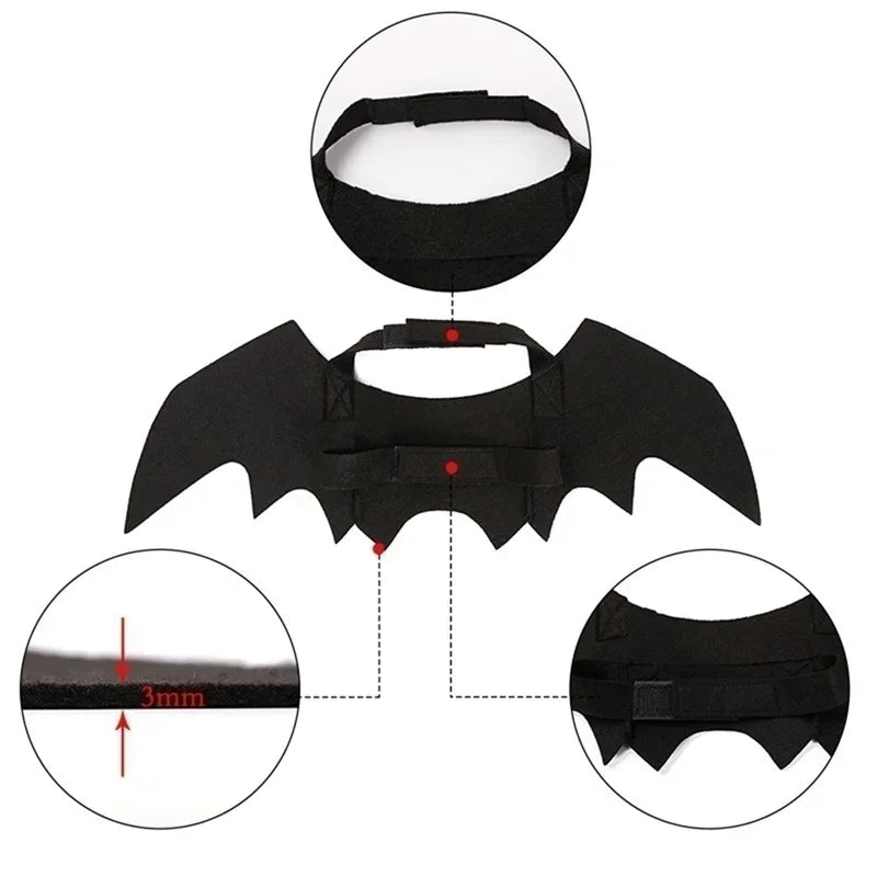 Halloween Bat Wings Harness Costume for Cats & Dogs Pet Costume Richie's