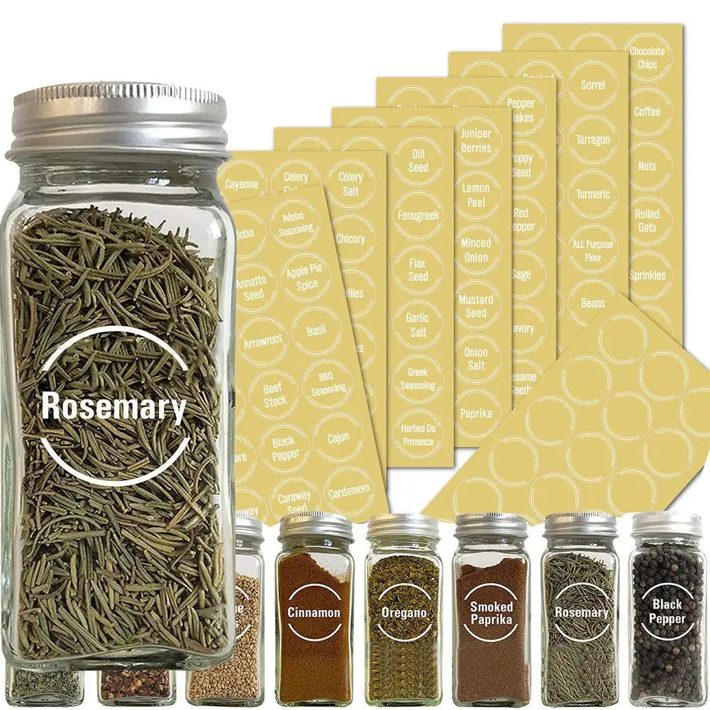 144-Piece Preprinted Spice Jar Labels – Waterproof Removable Kitchen Jar Labels Richie's