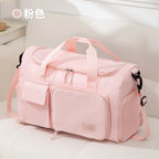 Large Capacity Gym Travel Bag – Dry Wet Separation Oxford Cloth Gym Travel Bag Richie's pink