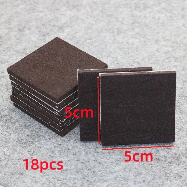 Felt Chair Leg Pads 5mm Self-Adhesive Floor Scratch Protectors Furniture Leg Pads Richie's Black Square 5cm18pc
