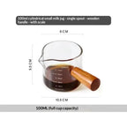 Glass Espresso Measuring Cup with Wood Handle – ML & OZ Espresso Measuring Cup Richie's A