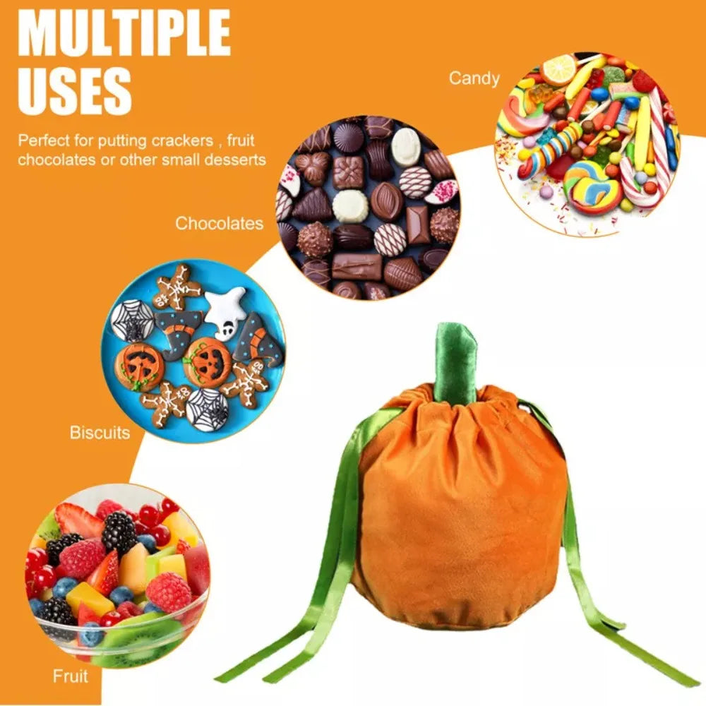 Halloween Pumpkin Candy Bag – Velvet Trick or Treat Gift Bag Halloween Candy Bag Richie's