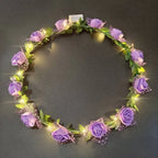 LED Rose Flower Wreath Headband – Light-Up Floral Crown LED Flower Headband Richie's C