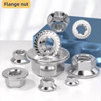 304 SS Hex Flange Nuts M3–M8 Anti-Loosening Serrated Hex Flange Nuts Richie's