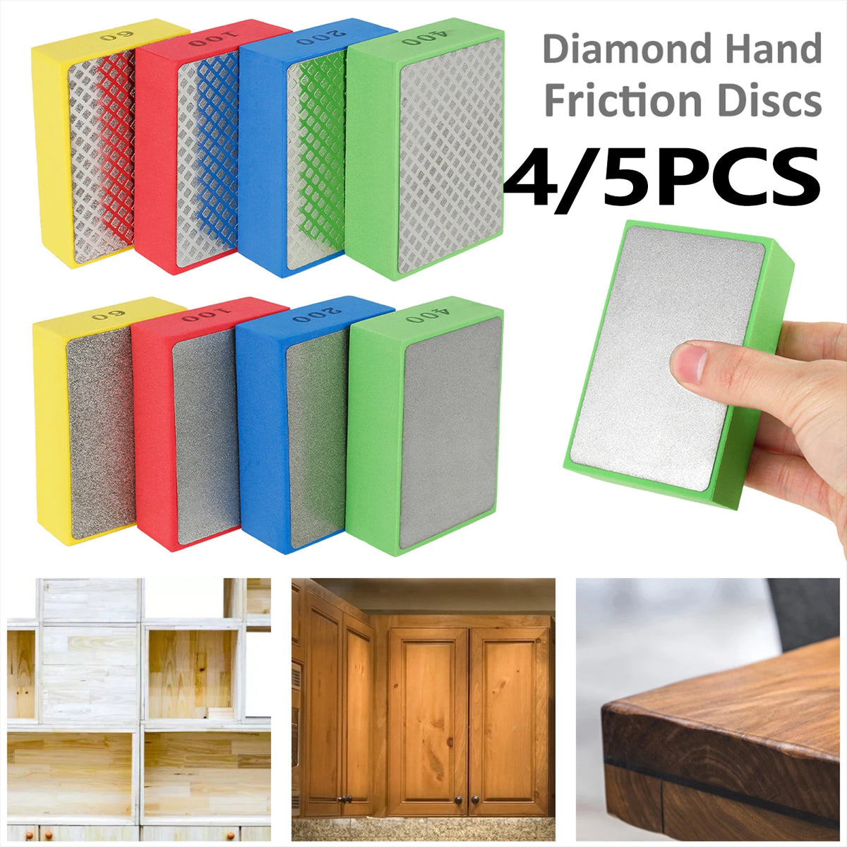 Diamond Hand Polishing Pads Set – Stone Tile Glass (4/5pcs) Abrasive Polishing Pads Richie's
