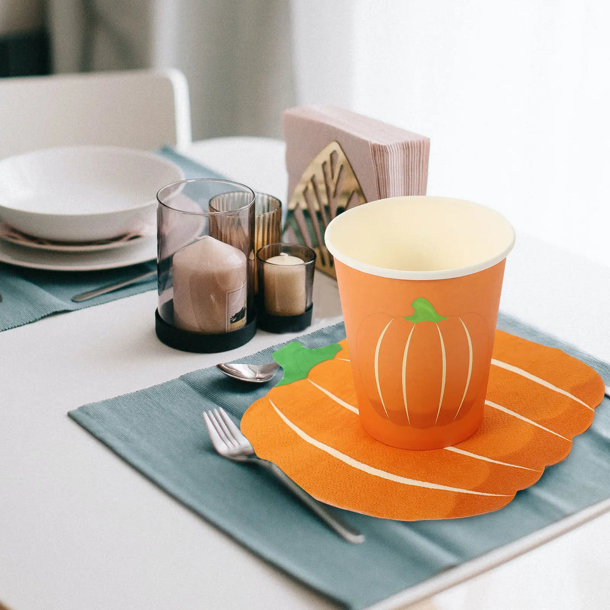 Halloween Pumpkin Paper Plates Cups Napkins Party Set Disposable Party Tableware Richie's