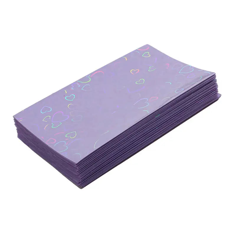 50Pcs Kpop Photocard Sleeves Heart Bling PVC Card Protectors Photocard Sleeves Richie's Purple
