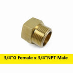 Brass G BSP Female to NPT Male Thread Pipe Fitting Adapter Pipe Fitting Adapter Richie's G 3-4- F x3-4- NPT M