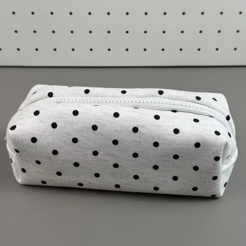 Polka Dot Pencil Case Large Capacity Soft Fabric Pen Bag Pencil Case Richie's A2