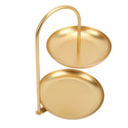 2-Tier Gold Fruit Serving Tray Iron Dessert Rack Stand Tiered Serving Tray Richie's