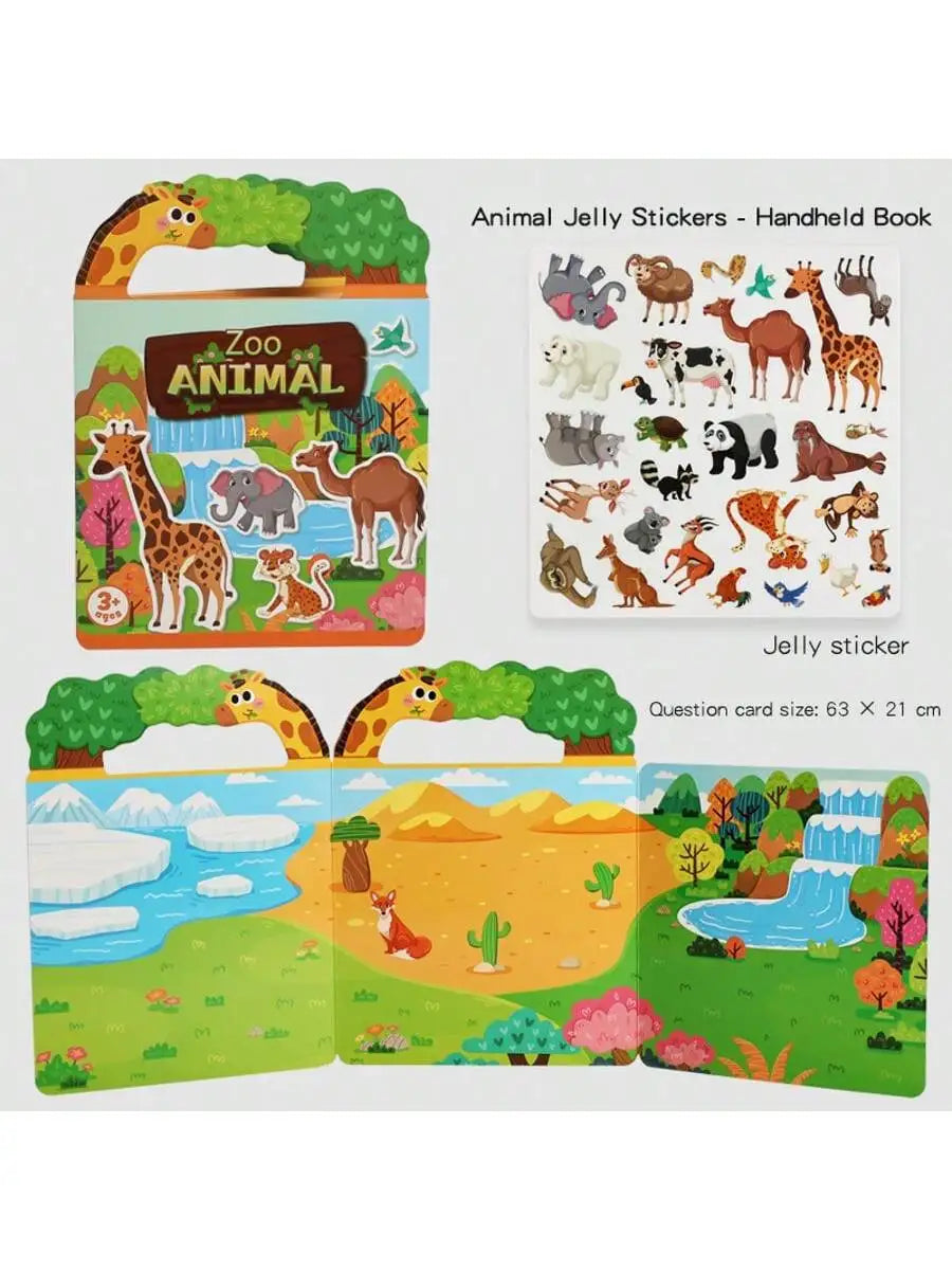 Reusable Sticker Books for Kids – 6-Set Travel Activity Bundle Kids Activity Book Richie's BQ-0005 animal