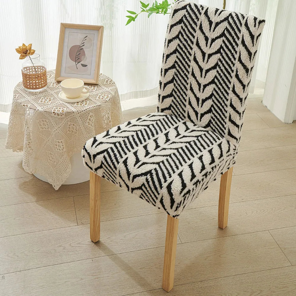 Anti-Slip Jacquard Chair Slipcover – High Elastic Dining Cover Chair Slipcover Richie's Black