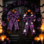 2pcs Purple Halloween Plaid Wire Wreath Ribbon – DIY Bows Craft Wreath Ribbon Richie's