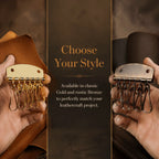 6-Hook Key Row Organizer Clasp – Gold & Bronze DIY Leather Keychain Hardware Richie's