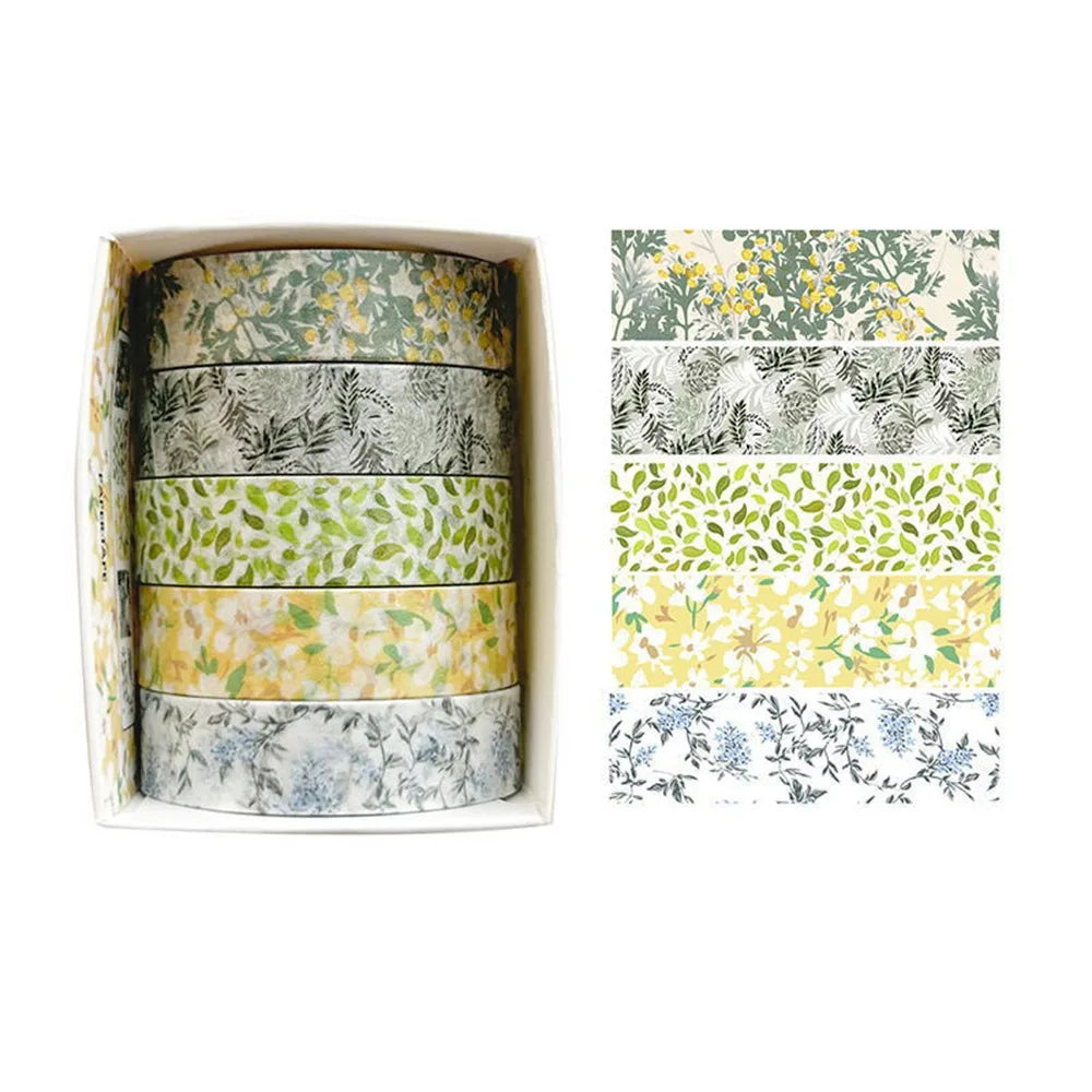 5 Rolls Spring Flower Washi Tape – Multicolor DIY Craft Set Decorative Washi Tape Richie's 8