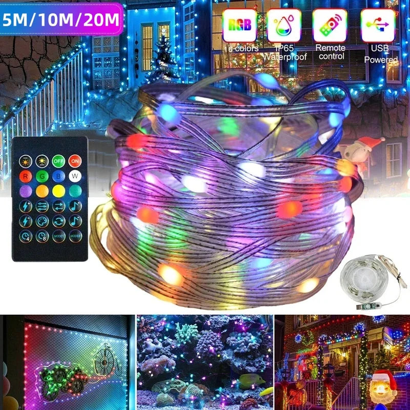20M USB RGB Fairy Lights Bluetooth App Control – LED String LED String Lights Richie's