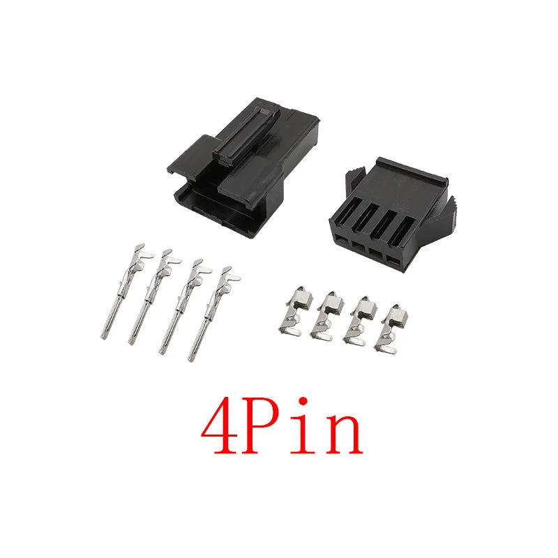 JST SM 2.54mm Connector 2–8 Pin Male Female Crimp Housing Wire Connector Housing Richie's 4Pin 10Set