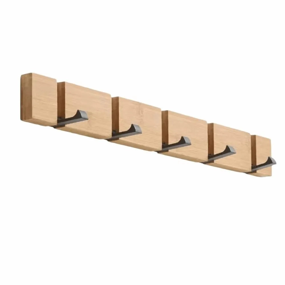 Wall Mounted Bamboo Coat Rack – Multi-Hook Space Saver Wall Coat Rack Richie's 5 Hooks