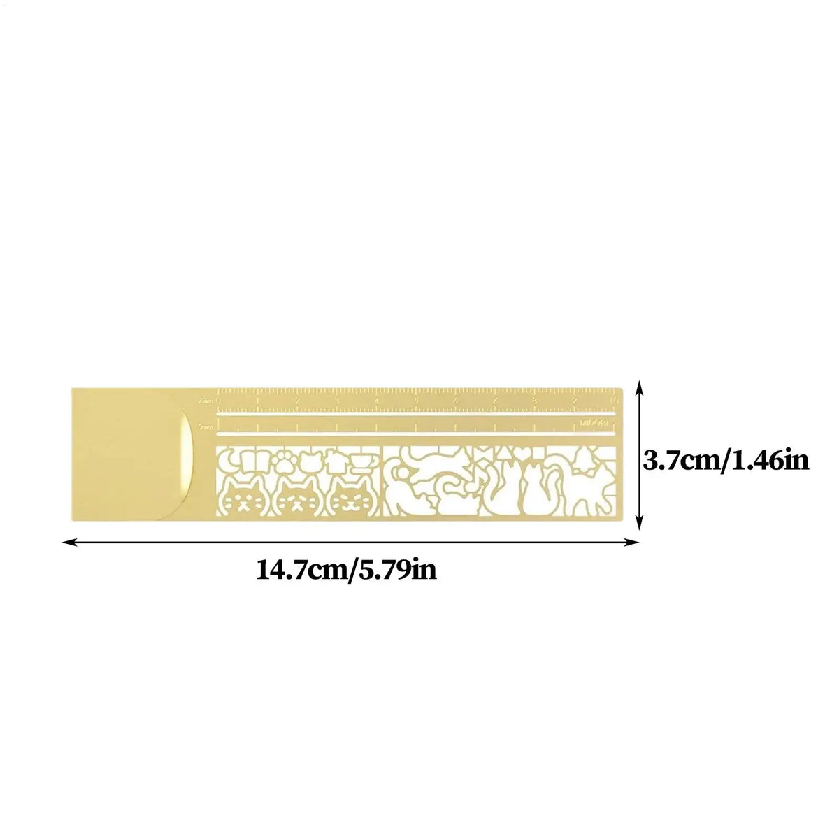 Cute Cat Metal Stencil Ruler – Cartoon Template for Office & School Stencil Ruler Richie's