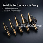 HSS Cobalt Step Drill Bit Set – 5-Piece, 50 Sizes + Case Step Drill Bit Set Richie's