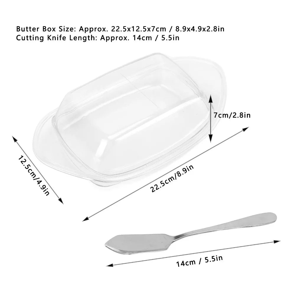 Boat-Shaped Butter Box with Lid & Stainless Steel Spreader Butter Storage Box Richie's