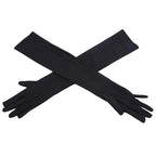 Women's Long Satin Opera Gloves for Prom, Party & Costume Satin Opera Gloves Richie's Black One Size