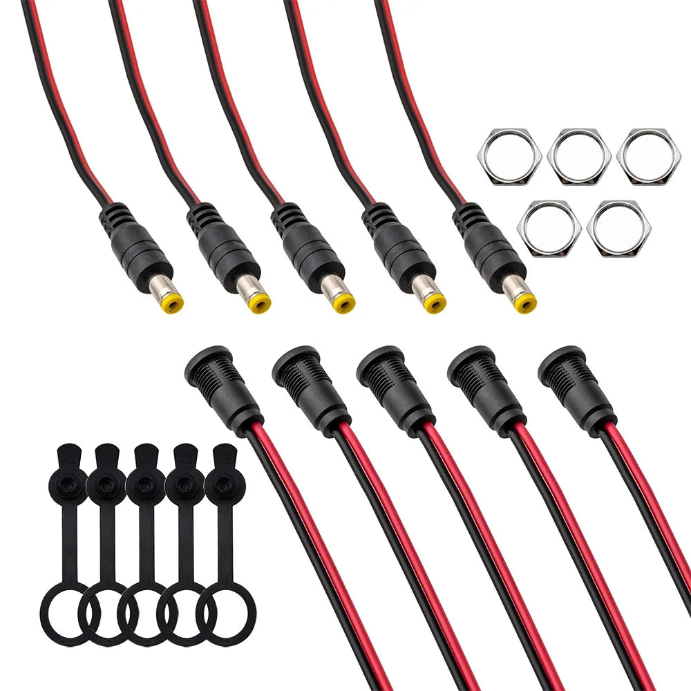 5.5x2.1mm DC Barrel Connector Kit – Male Plug & Female Jack DC Barrel Connector Kit Richie's 5 Male 5 Female