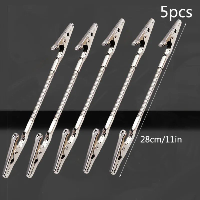Heavy-Duty Double-Headed Crocodile Clip Holder – Bendable Clip Holder Clamp Richie's 5pc