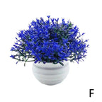 Artificial Bonsai Potted Plant – Multi-Color Faux Grass Décor Artificial Potted Plant Richie's Violet blue