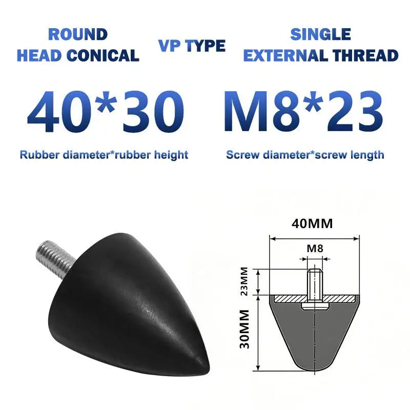 VP Type Conical Rubber Shock Absorber Buffer Pad 2pcs Rubber Shock Absorber Richie's 40x30 2pcs