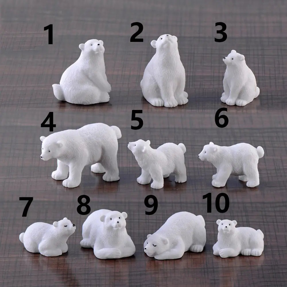 Polar Bear Resin Figurine – Fairy Garden & Micro Landscape Miniature Miniature Figurine Richie's