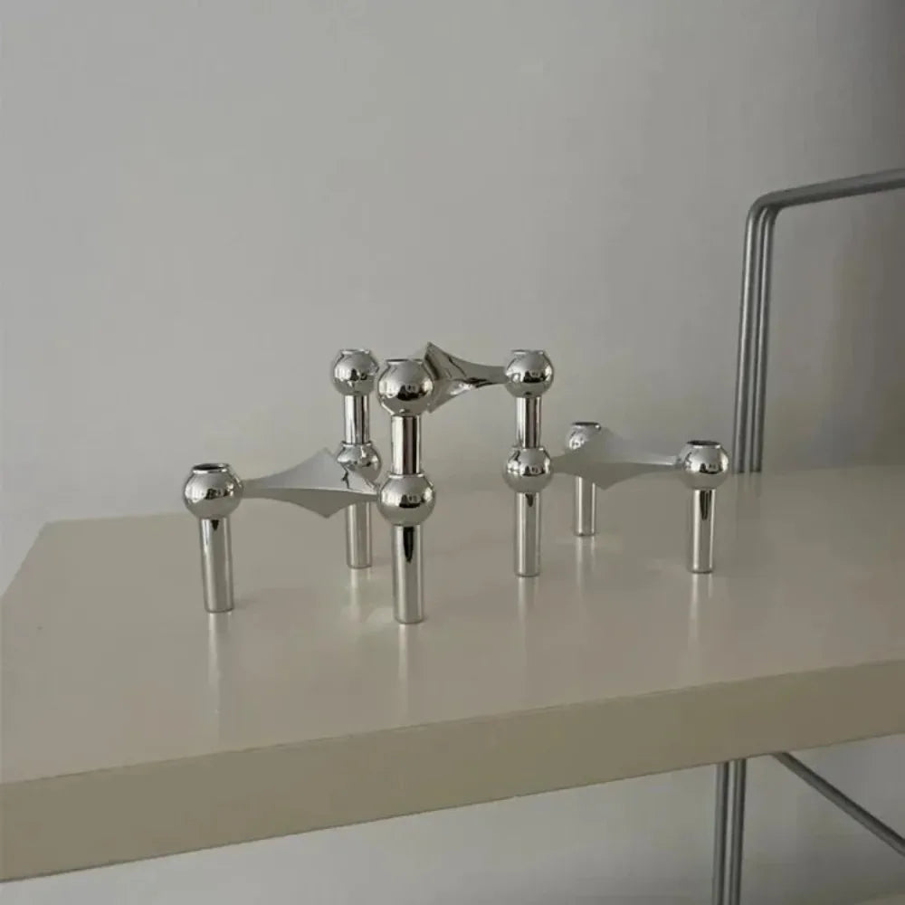 Nordic Metal Molecular Triangle Candle Holder Stand – Black Gold Metal Candle Holder Richie's