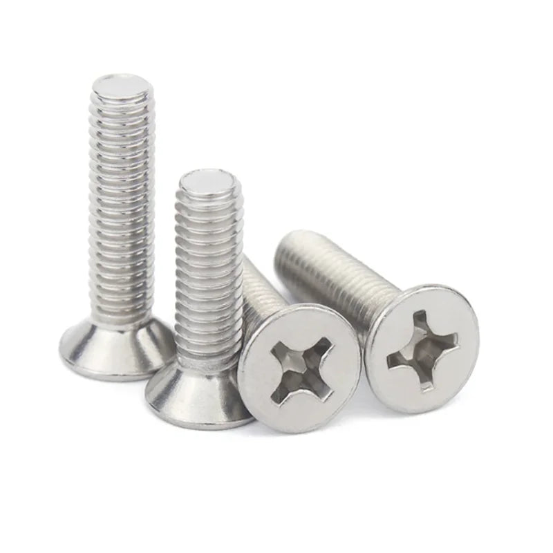 304 Stainless Steel Phillips Countersunk Screws M2–M8, 3–100mm Machine Screws Richie's