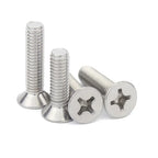 304 Stainless Steel Phillips Countersunk Screws M2–M8, 3–100mm Machine Screws Richie's