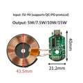 15W Wireless Charger PCBA Module – Type-C & Micro-USB Coil Wireless Charger Module Richie's SX C02