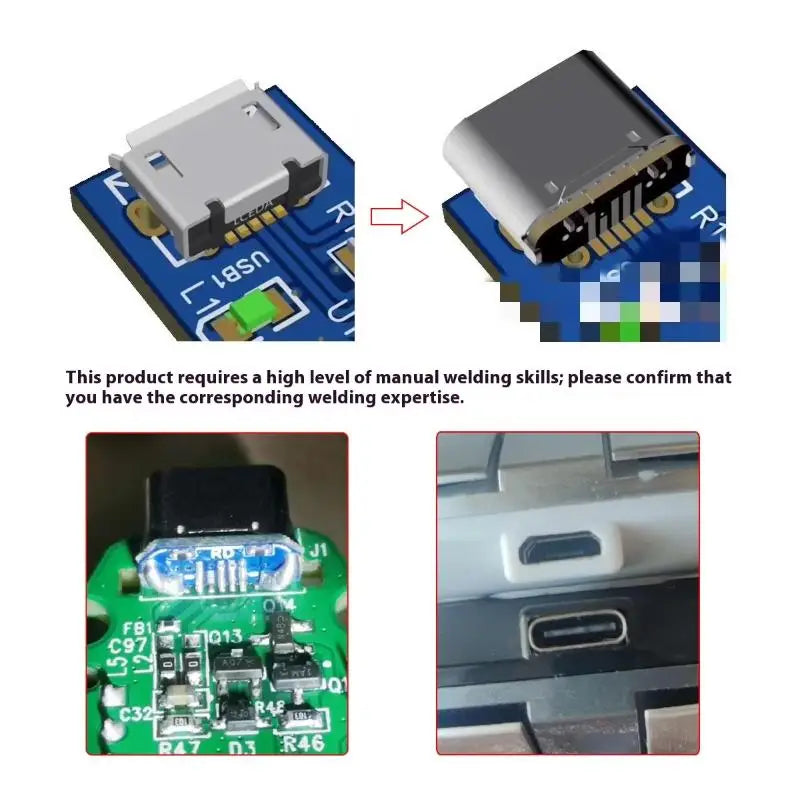 USB Type-C Female 5-Pin SMD Connector for PCB DIY – 2 Pcs USB Connector Socket Richie's