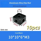 10pcs M3 Aluminum Alloy Square Cube Nut Connector Block DIY Hardware Fastener Nuts Richie's A5