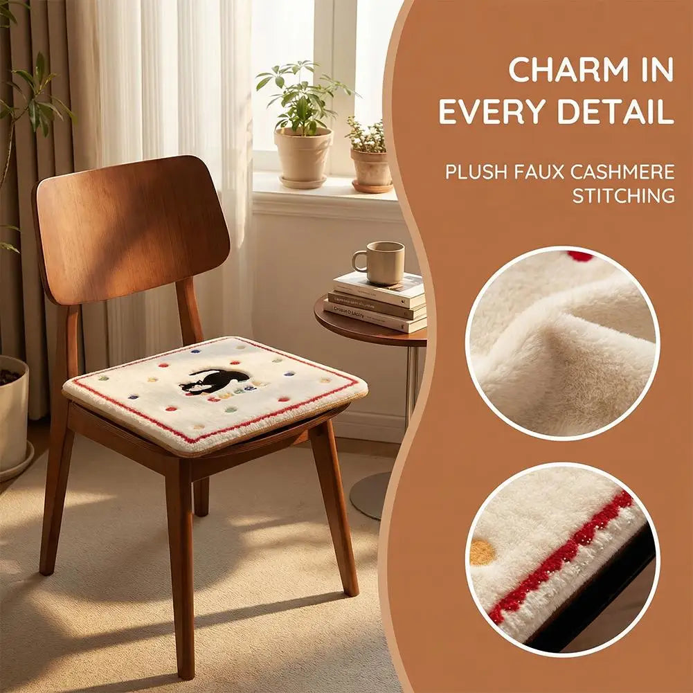 Cute Cartoon Chair Cushion 40x40cm Plush Imitation Cashmere Seat Pad Chair Seat Cushion Richie's