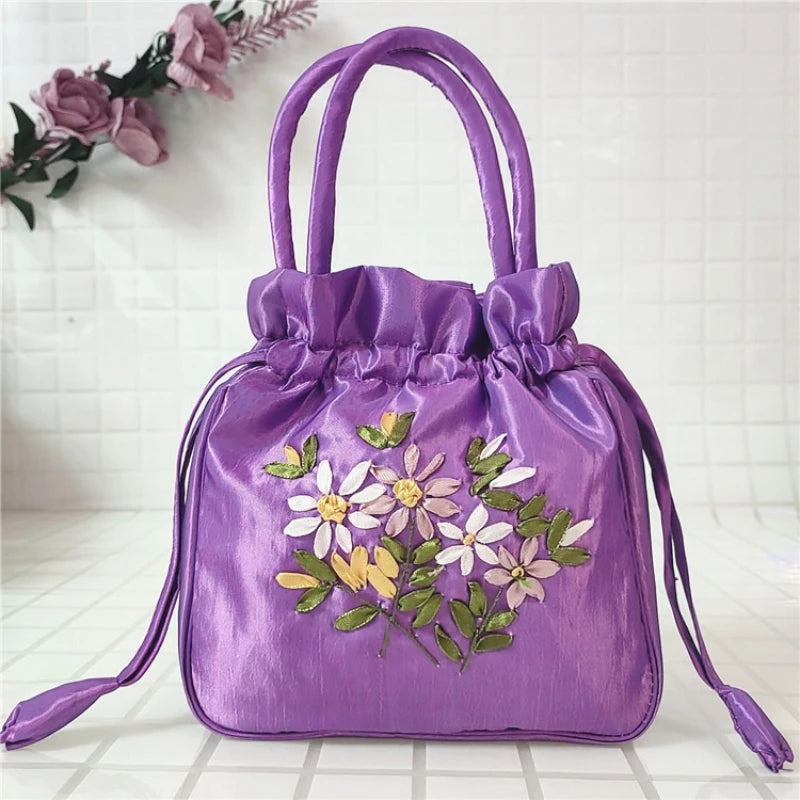 Women Embroidery Flower Cosmetic Bag – Ethnic Mini Purse & Pouch Cosmetic Pouch Richie's